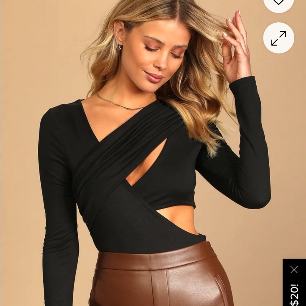 Lulu's Black Cutout Bodysuit